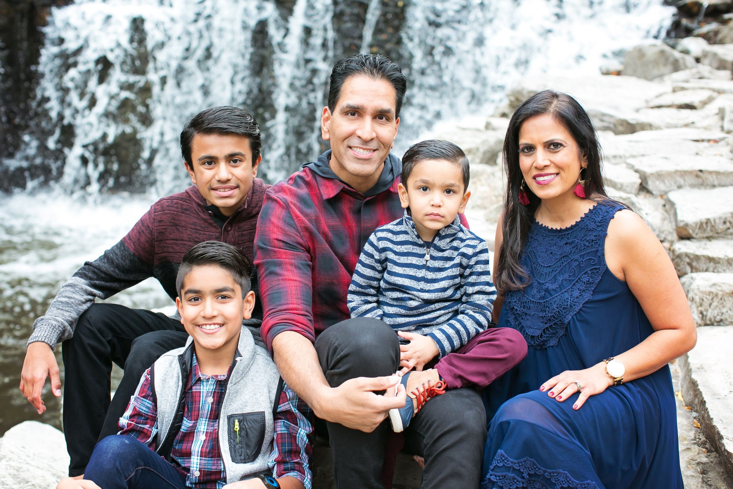 Patel family photo_Waterfall background_HI RES